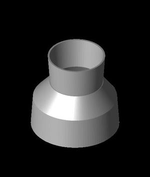 4 inch id to 2.5 inch id hose adapter