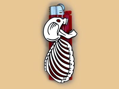 Fallen Skeleton lighter case