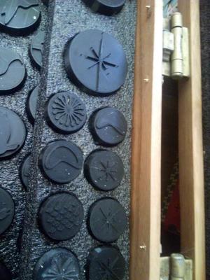 Atomic pottery stamps