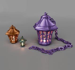Gothic lantern II with chain
