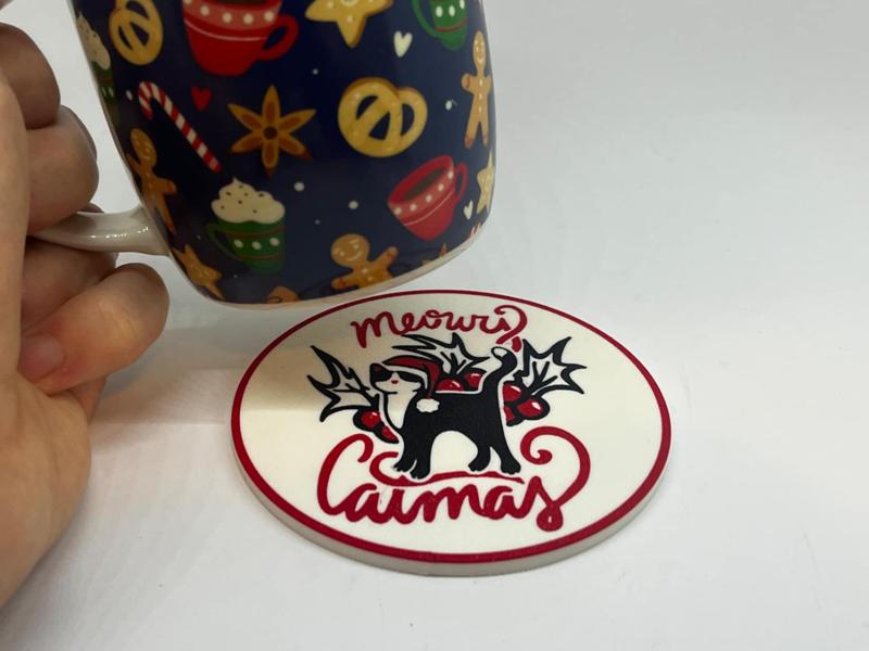 Meowy Catmas christmas coaster