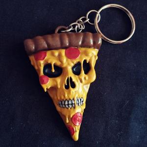 Pizza-Skull Keychain