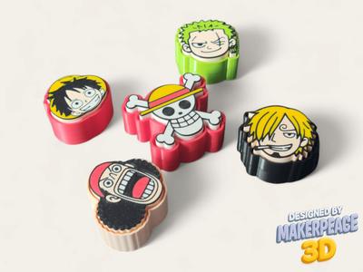 One Piece - Fidget Clickers-Luffy,Zoro,Sanji,Usopp