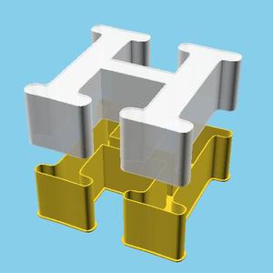 'H' Letter, nestable box (v1)