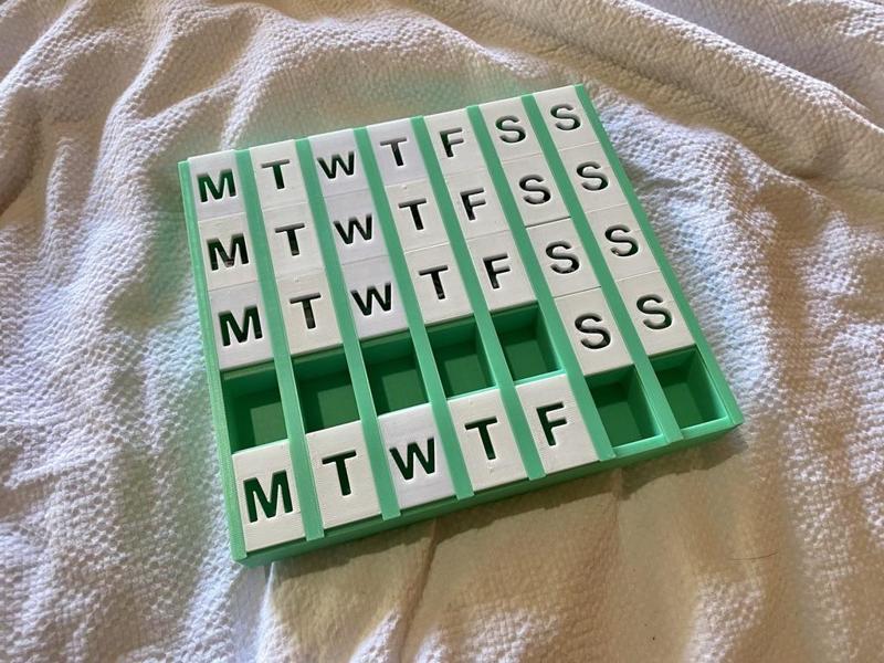 Monthly Pill Organiser (Individual Sliders)