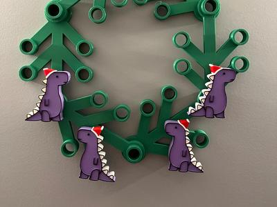 LEG0 Wreath Santa Dino
