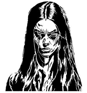 scary-creepy-girl Stencil