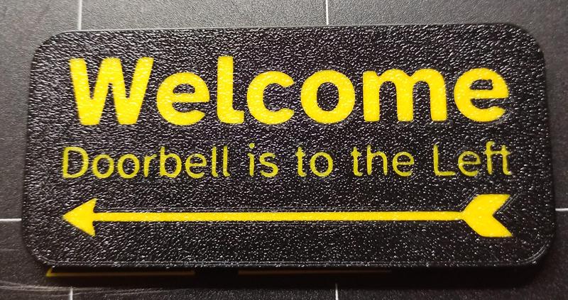 Doorbell Sign with Arrow (Left or Right)