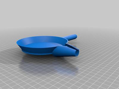 Frying pan with funnel