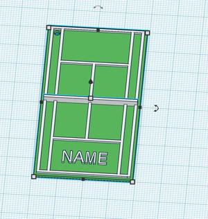 Tennis Court Keychain Name Customizable