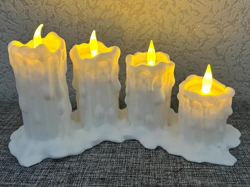 4-Piece LED Tealight Wax Candle