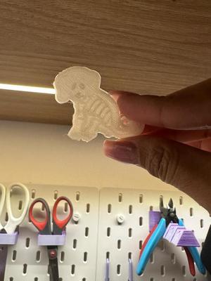 Dog Skeleton lithopane keychain