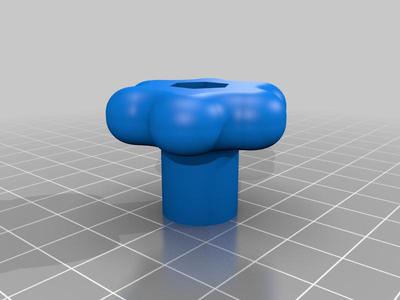 Threaded knob, star shaped handle, M6 screw