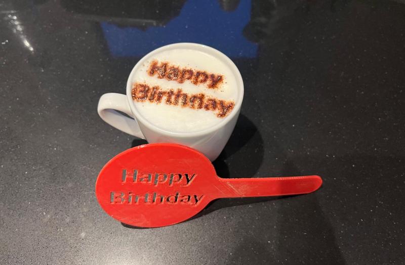 Cappuccino Latte Art Happy Birthday