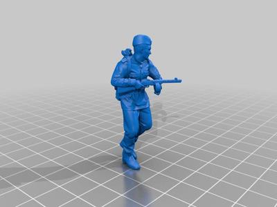 Russian Soldier s PPSh 41 walk