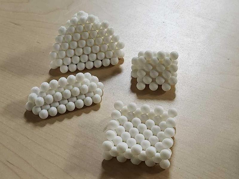 Desktop FCC Cube puzzle/toy (inaccurate plane cleaves)