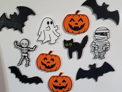 Halloween Fridge Magnets - Pumpkin, Bat, Ghost +