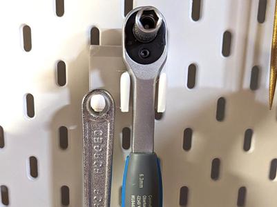 Wrench & Ratchet hooks - Ikea Skadis pegboard