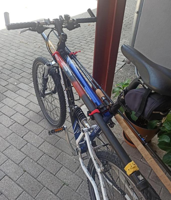Fishing rod holder for bike -  Angelrutenhalter Fahrrrad