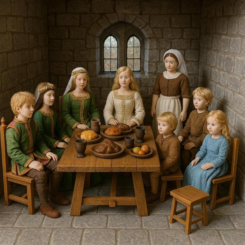 Château-fort médiéval au 1/12 eme - Partie 05 - la salle à manger