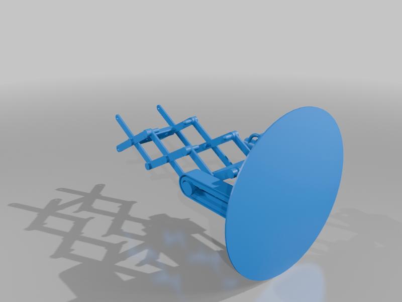 Scissor lift powered by any motor to axle. (No safety issued  cut off string cables concern.)