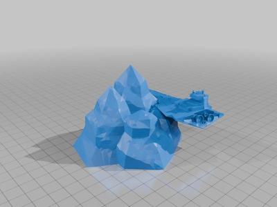 victory star destroyed crashing into mountain.