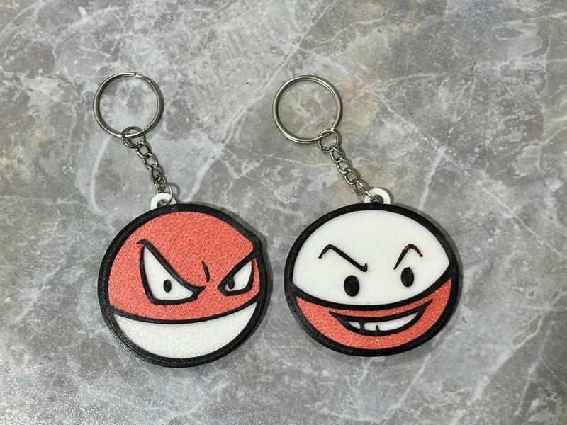 Cute Voltorb Electrode Chibi Pokemon Fridge Magnet/Keychain