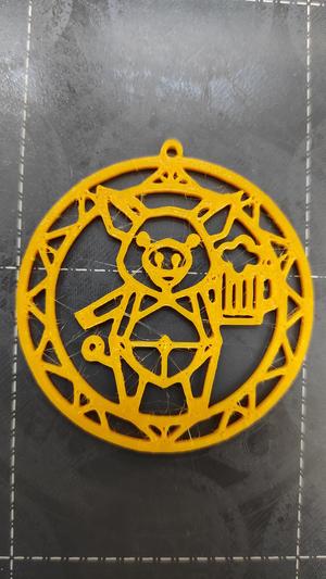 Xmas tree decoration - Happy Beer Pig - AI generated