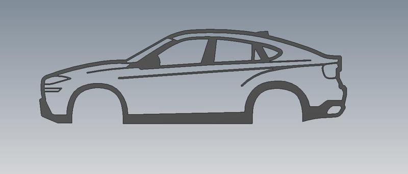 BMW X6 F16 Outline Wallart