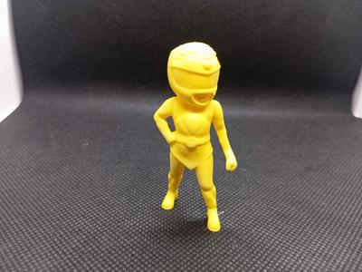 Yellow Power Ranger in Dress Chibi Toy Figurine