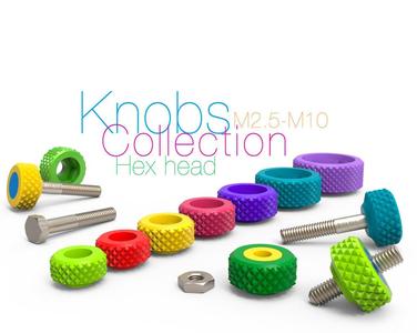Knobs Collection for Bolt Hex head and Nut M2.5-10