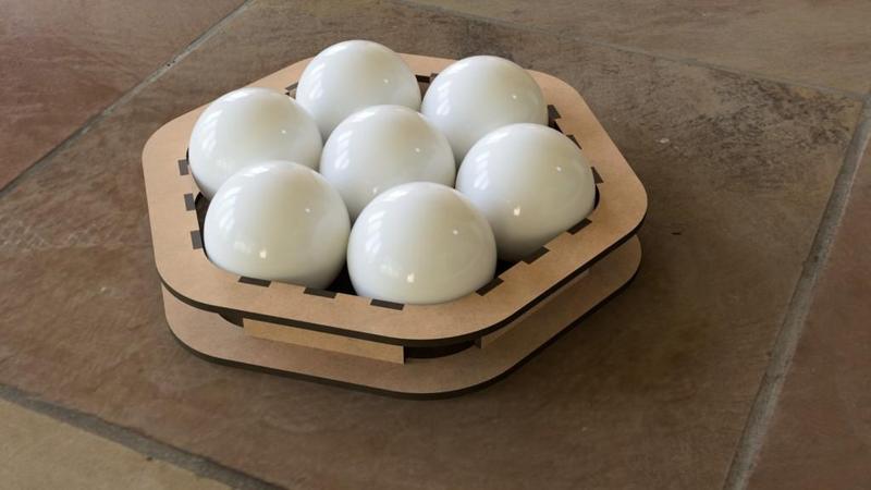 7-Ball Billiards Rack, 57mm, Laser-Cut