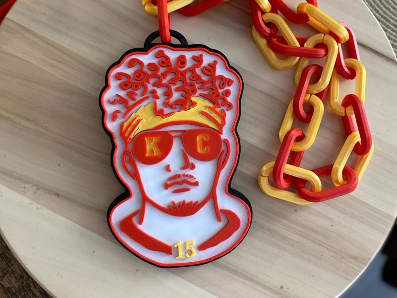 Oversized Mahomes Necklace KC Chiefs Fan Gear