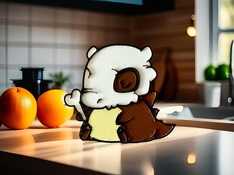 Cute Cubone Chibi Pokemon Fridge Magnet/Keychain