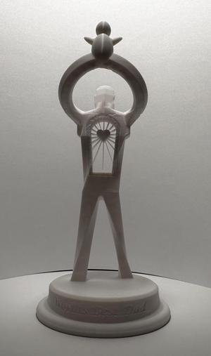 "Worlds Best Dad" Trophy w/ Suspended Heart insert