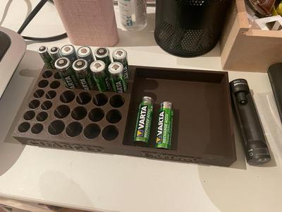 Rechargeable battery organiser