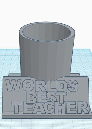 Updated Worlds best teacher pencil holder