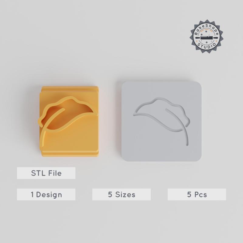 Leaf Stamp Tile Set, 5 Sizes, Perfect for Clay, Cookies & Fondant, Botanical Nature Motifs
