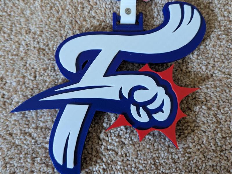 Reading Phillies Fightin's F Oversized Pendant