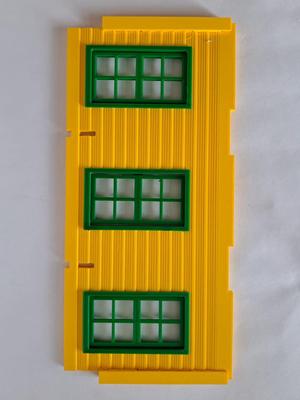 Custom wall with 3 windows for Playmobil old 70's western houses