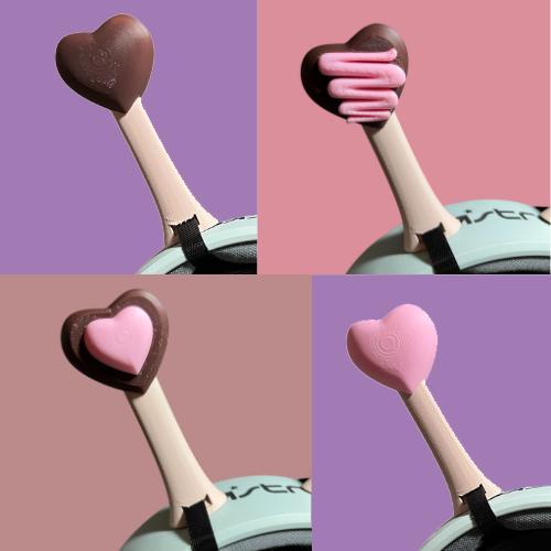 Valentines chocolate hearts headset attachment, headphones decor accessory - set of 3
