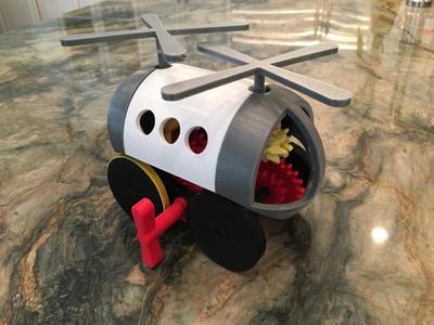 PLA Spring Motor Windup Helicopter