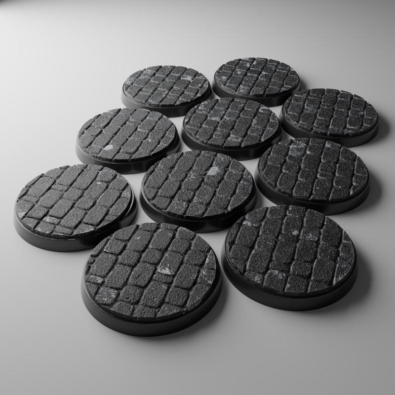 10x 40mm base with brick pavement ground (+toppers)