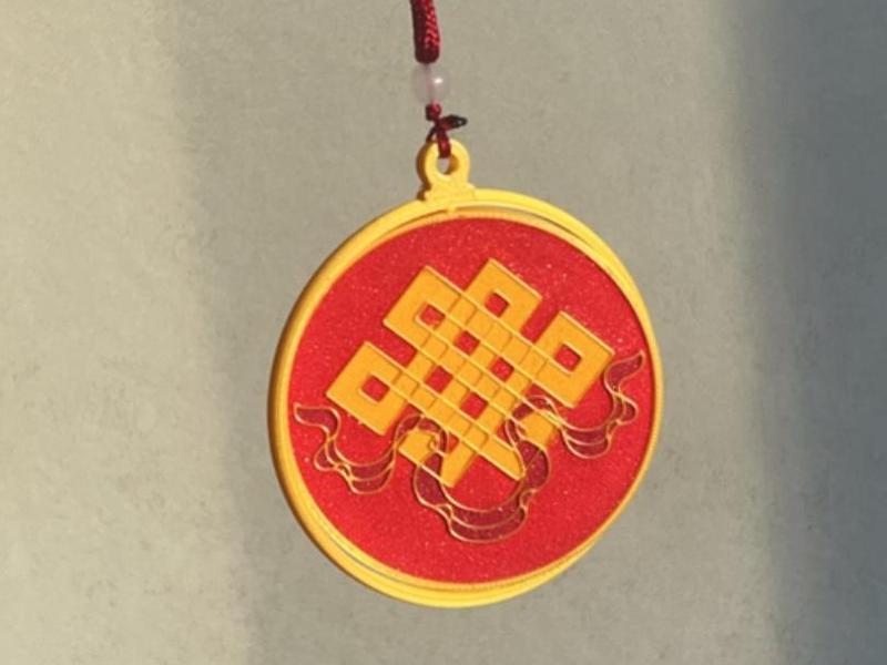 Tibetan aesthetics, Eight Auspicious Symbols, Chinese knot, cloisonné enamel line drawing, cloisonné enamel pendant, cloisonné enamel car hanging.