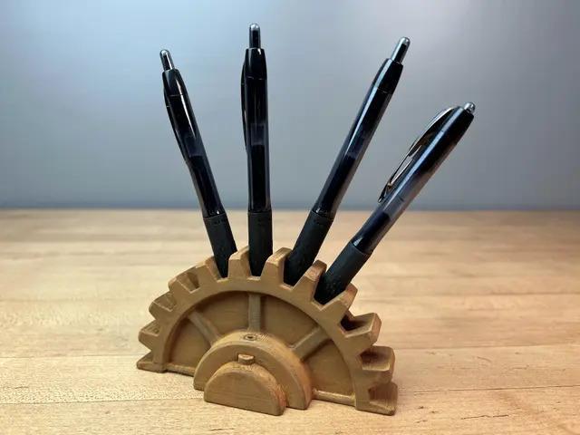 Gear Up Your Desk: Innovative Gear-shaped Pen Holder for Stylish Organization