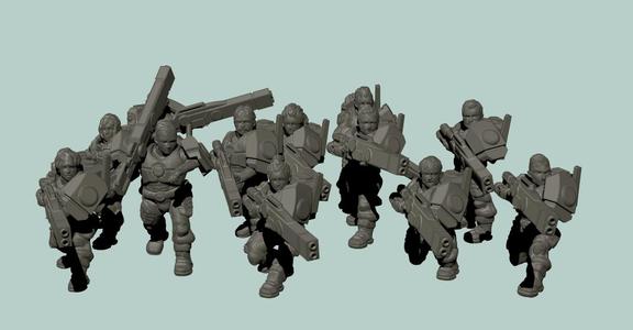 Space communist human auxiliary Rifle infantry squad