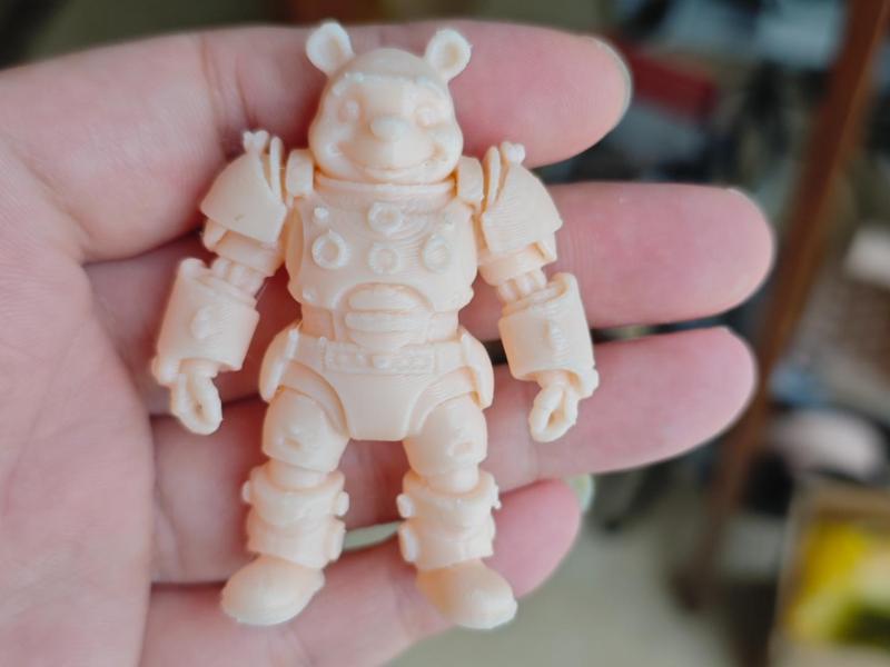 Mecha Winnie the Pooh Mechanically Scalable Print Children's Toy Figurine Display Model One-Click Print in Place