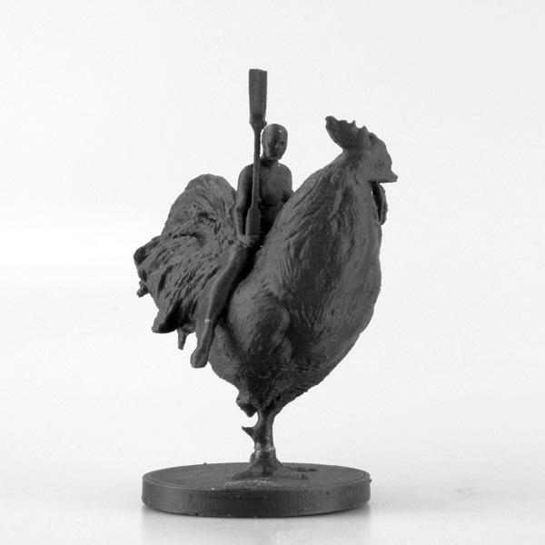 Woman sitting on a rooster at Plaza vieja, Havana Cuba