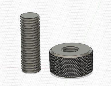 Nut and screw with thread