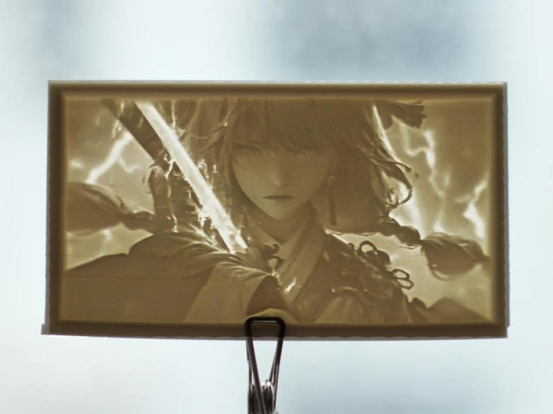 Genshin Impact Raiden Shogun Draws Her Sword Lithophane